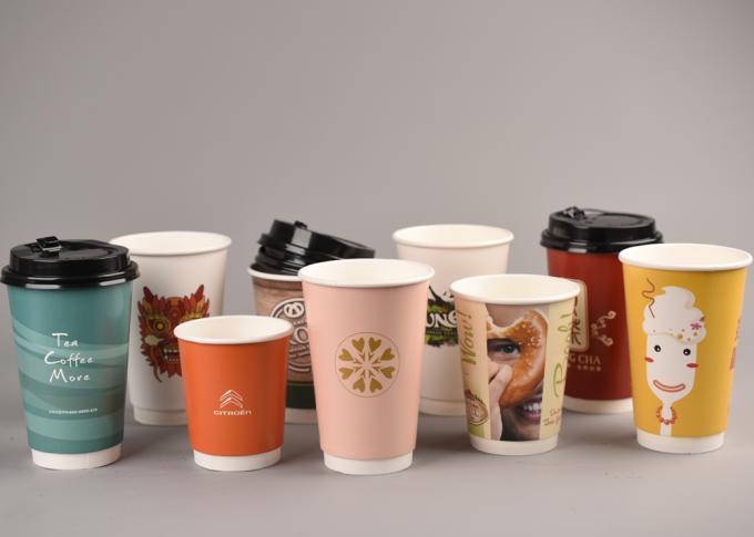 Recyclable Hot Insulated Paper Cups For Coffee / Tea , Eco Friendly