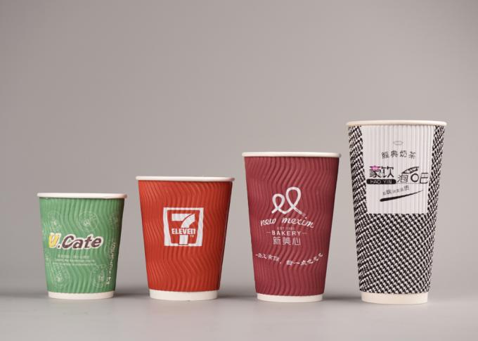 Take Away Triple Wall Cups Insulated Heat Protection Logo Custom Printing